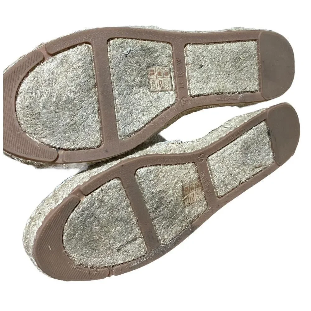 J Crew Shoes WMNS 7.5 D'Orsay‎ Lace-up Espadrilles Beige Gold AX839 Classic Tie